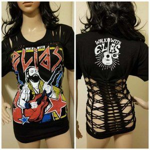 Altered WWE Wrestler Elias "Walk With Elias" Short Sleeve Shirt Women's Large